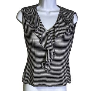 St John Sleeveless Striped Blouse Size P